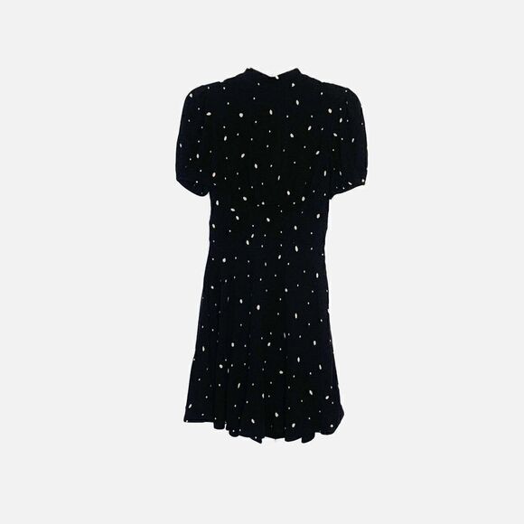 Free People Abbie Printed Polka Dot Mini Dress Mock Neck with Tie Women’s Size 0 - Picture 6 of 12